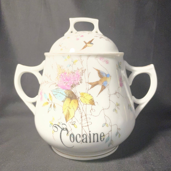 « Cocaine » : sucrier vintage unique, drôle et recyclé, style apothicaire, idéal comme cadeau
