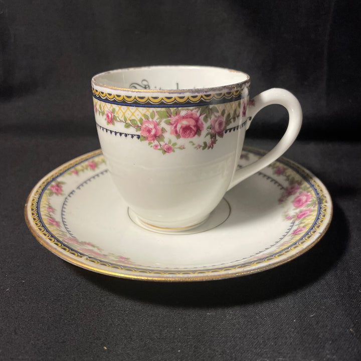 "Bitchette" Funny vintage espresso cup &amp; saucer, upcycled French porcelaine, unique gift