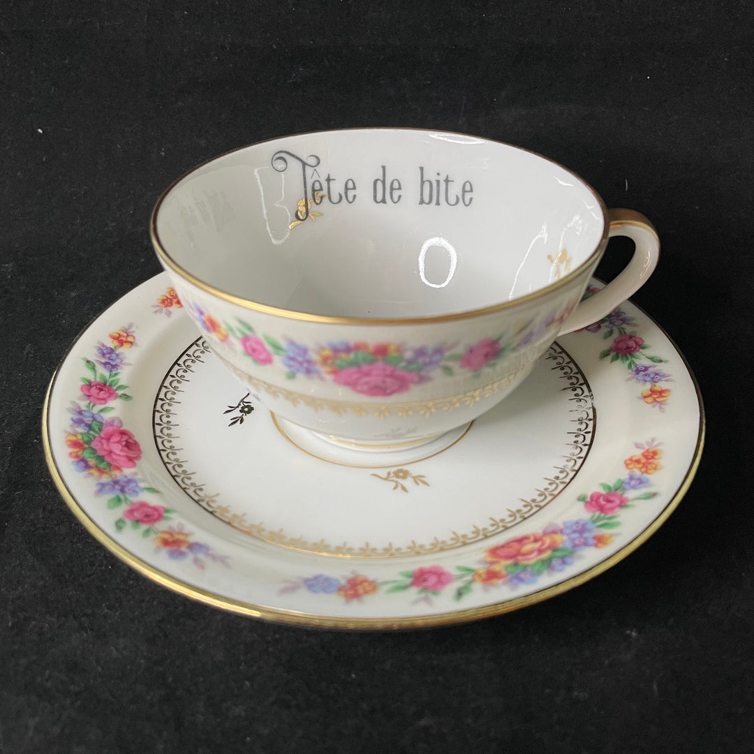 Bonjour Grognasse, Tasse à expresso vulgaire, tasse jurons recyclée drôle, vintage