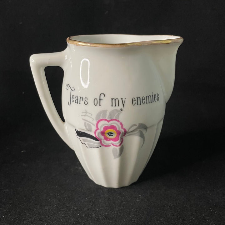 Tears of my enemies, funny vintage upcycled porcelain jug Durrant Dove