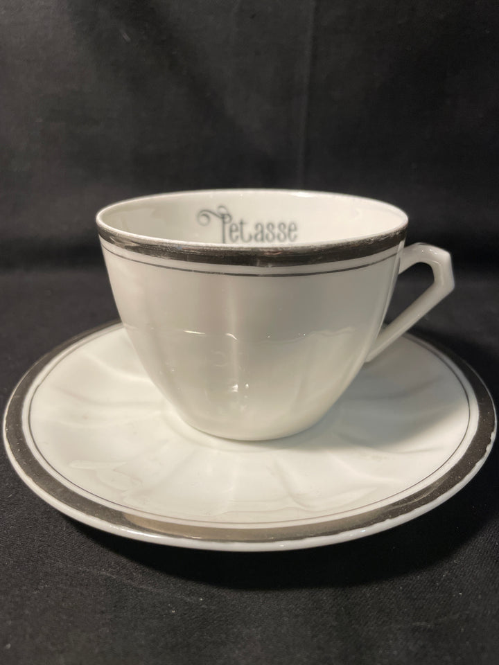 Vulgar tea / coffee cup, Petasse, vintage French porcelain gift, Durrant &amp; Dove