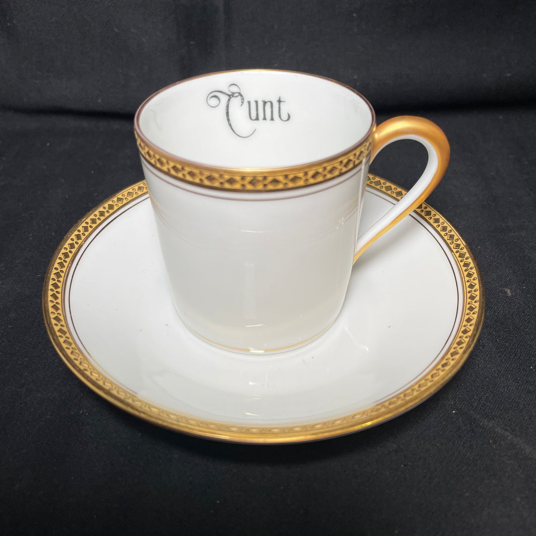 Cunt, funny, vintage upcycled porcelain, bone china, vulgar unique gift