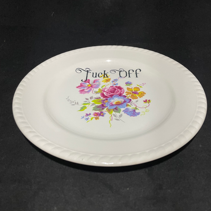 Fuck off , Unique Wall Art,Kitsch, vintage unique Limoges porcela