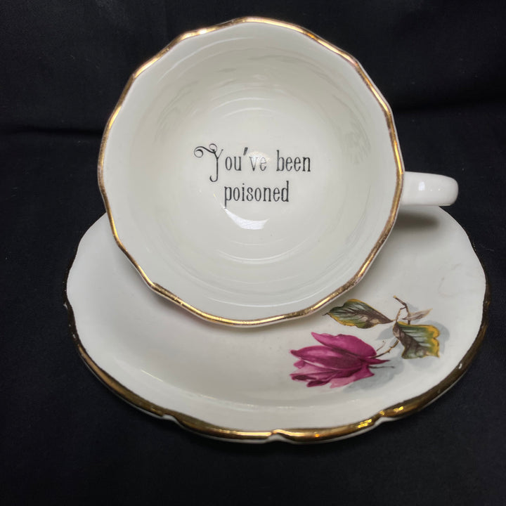Tasse vulgaire, Vous avez été empoisonné, Cadeau en porcelaine de Limoges vintage recyclée
