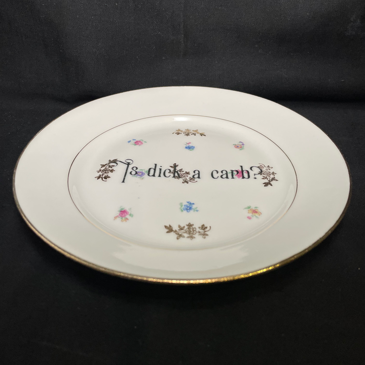Is dick a carb?, Unique Wall Art,Kitsch,lgbtq,upcycled vintage porcelain