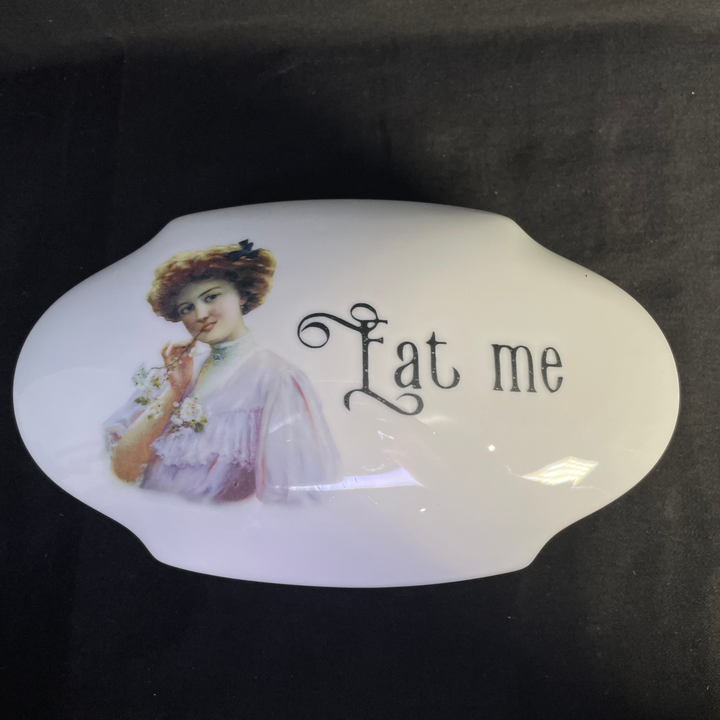Eat me, Unique Funny Upcycled Vintage Drug Stash box apothecary gift