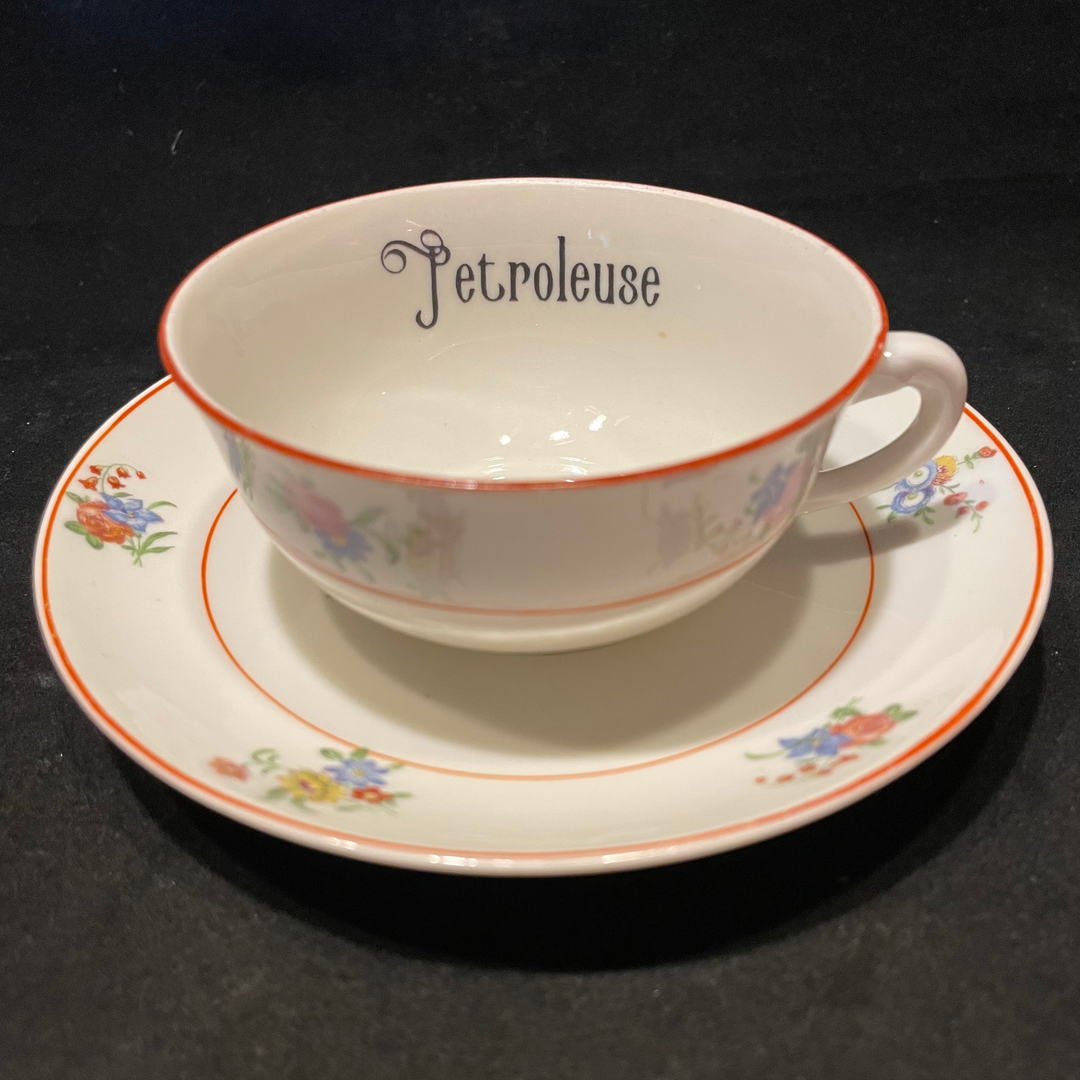 Vulgar Tea Cup, Petroleuse,Vintage Upcycled Porcelain,Insult, funny gi