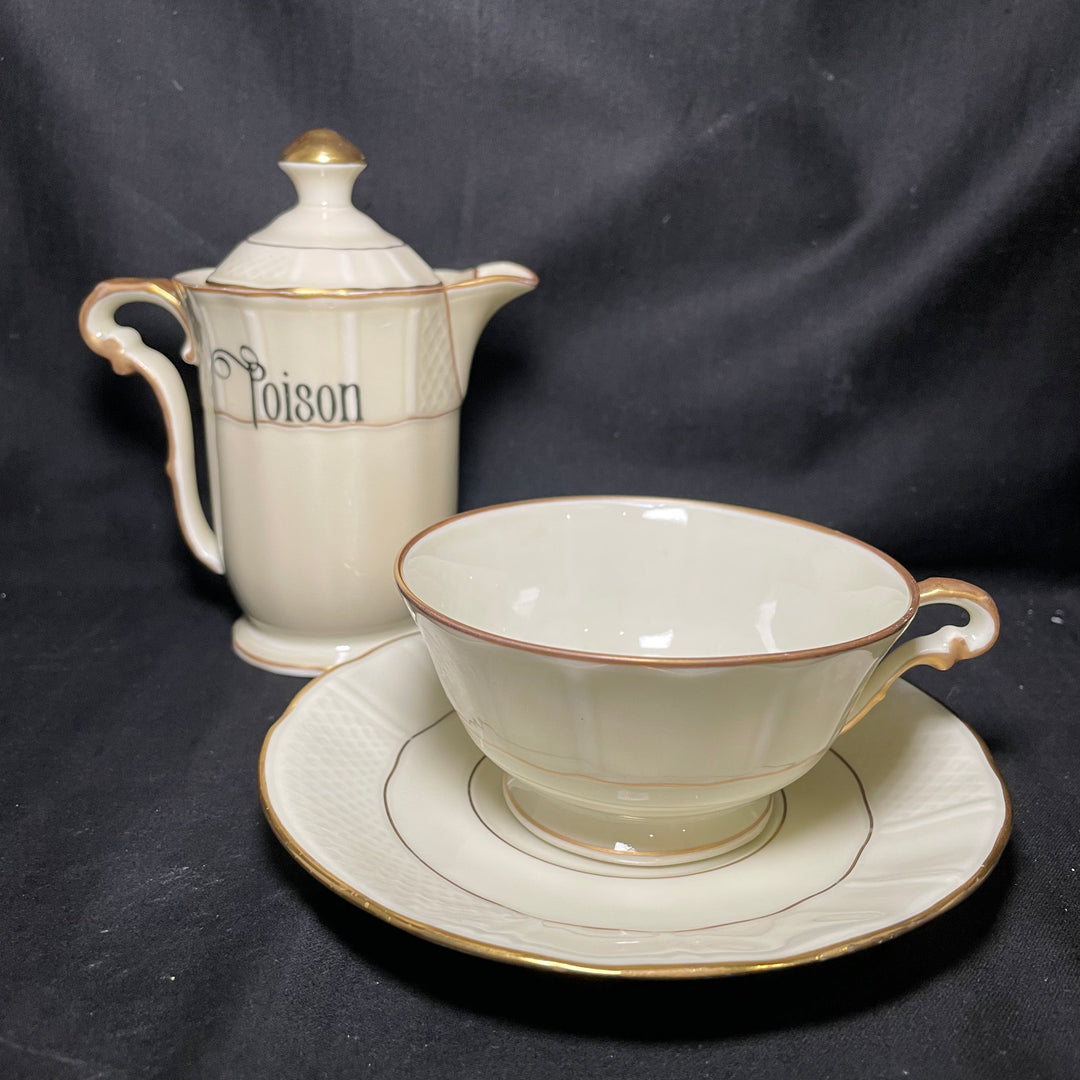 Poison coffee set, Funny Unique Upcycled vintage French porcelaine gift