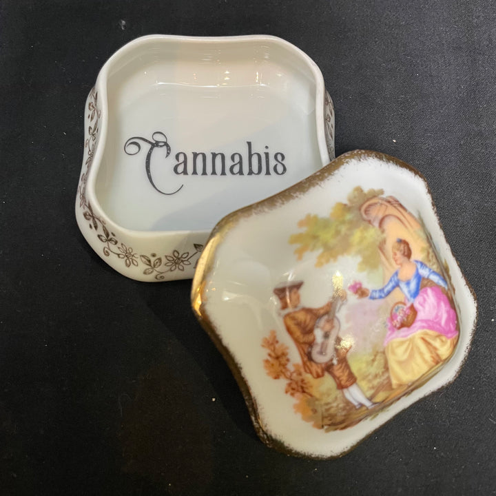 Cannabis, Unique Funny Upcycled Vintage Drug Stash box apothecary gift