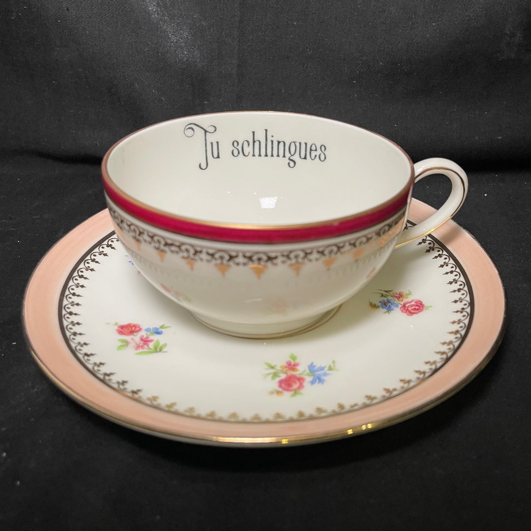 Vulgar Tea Cup,Tu Schlingues,Insult Obscenity Profanity Funny Gift,lgbtq