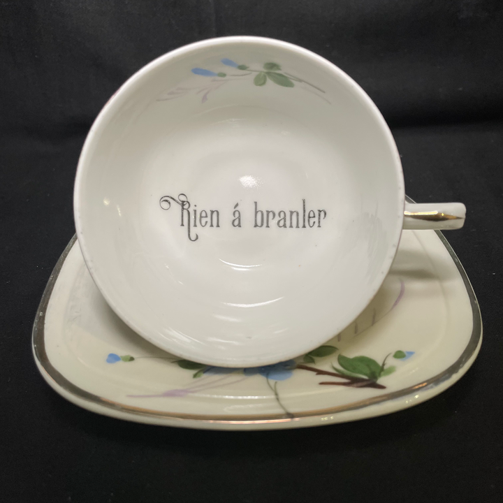 Insult Tea Cup,Rien a branler,Vintage Insult Rude Funny Tea Cup,lgbtq gift