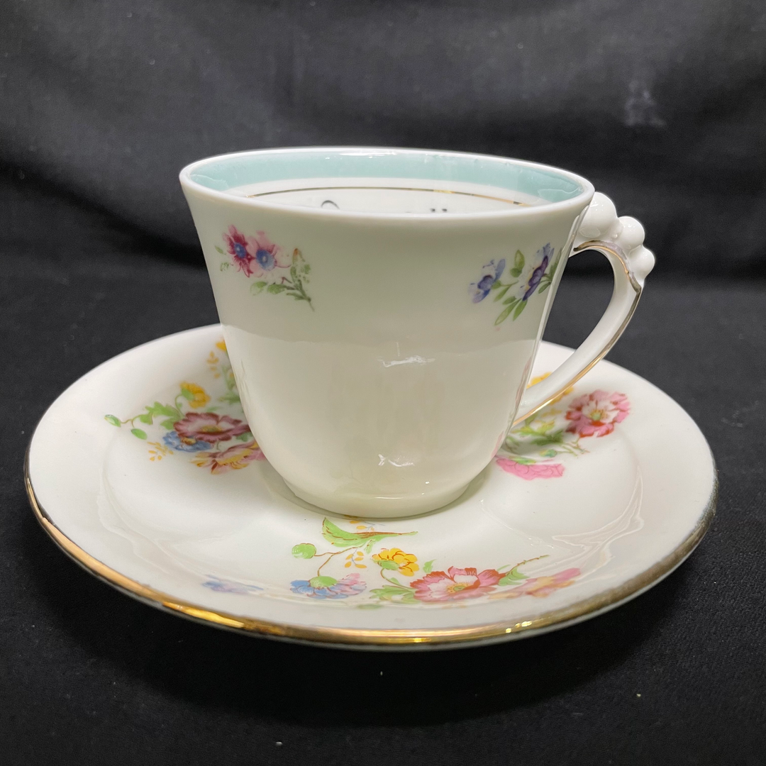 Bordille vulgar funny upcycled vintage unique porcelain cup and saucer
