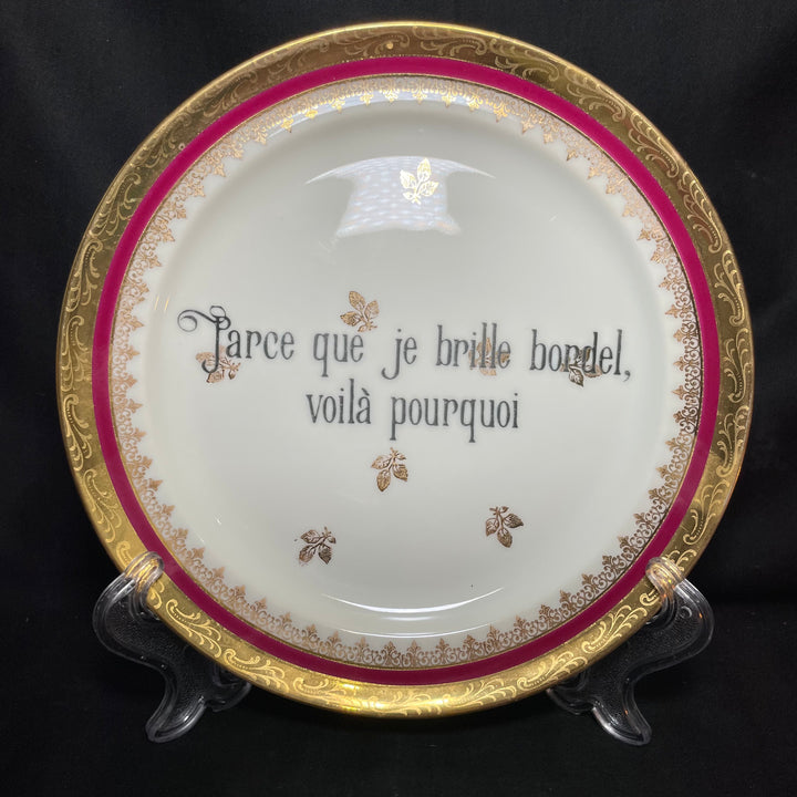Funny Plate , Parce que je brille bordel,Rude Insult Porcelain,Unique gift
