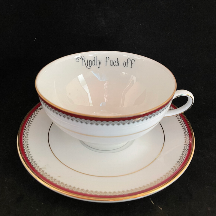 Fuck off set, Beautiful unique upcycled vintage French porcela