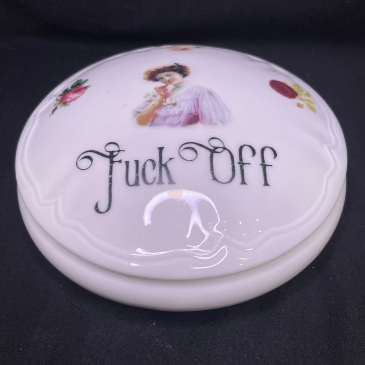 Fuck Off, Unique Funny Upcycled Vintage Drug Stash box apothecary gift