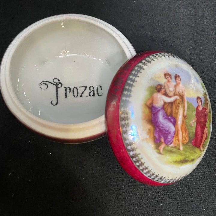 Stash Box, Prozac, Unique Funny Upcycled Vintage Drug Stash apothecary