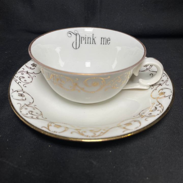 Drink Me Vulgar tea cup, funny upcycled vintage unique gift Durrant Dove