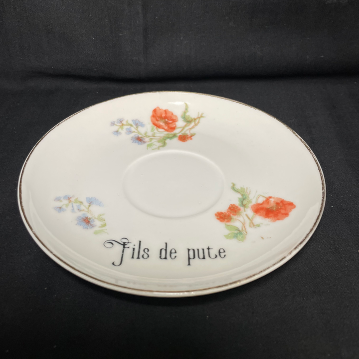 Fils de Pute, Candle Holder, Funny China,Vintage Porcelain,Insult Rude gift