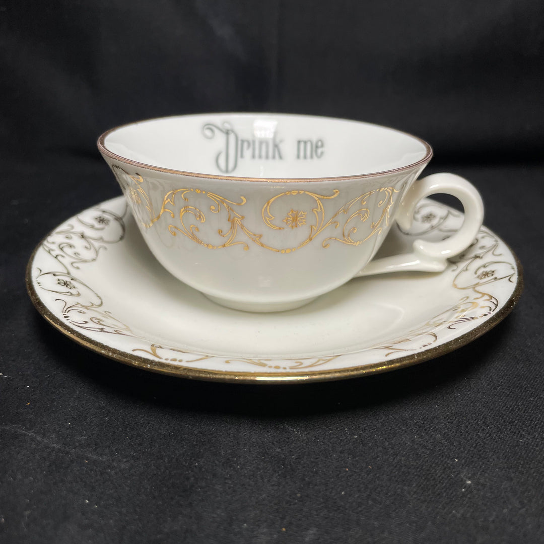 Drink Me Vulgar tea cup, funny upcycled vintage unique gift Durrant Dove