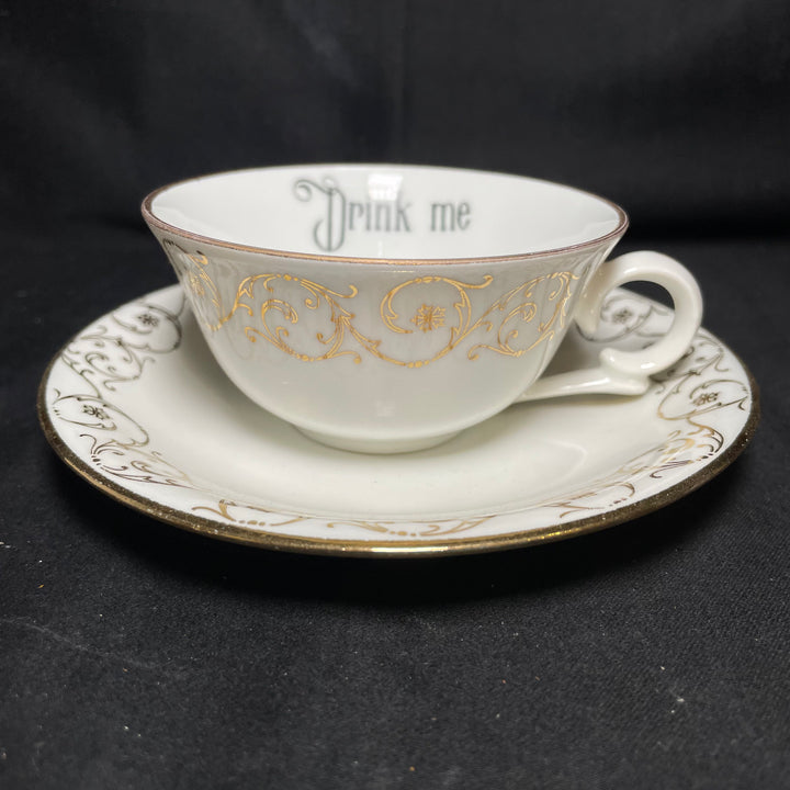 Drink Me Vulgar tea cup, funny upcycled vintage unique gift Durrant Dove