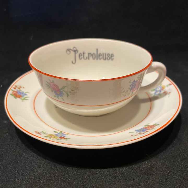 Vulgar Tea Cup, Petroleuse,Vintage Upcycled Porcelain,Insult, funny gi
