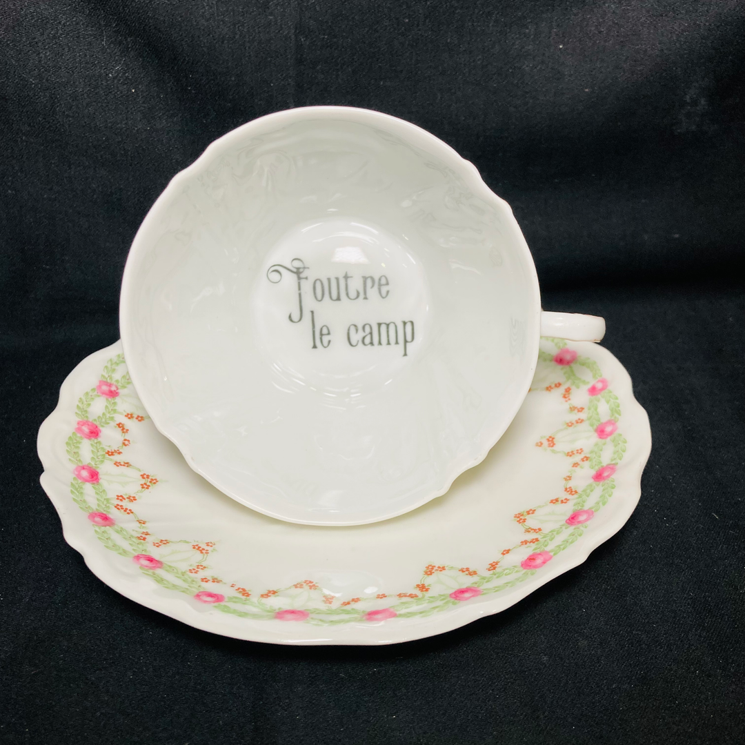 Tasse Jurons, Foutre le camp, Tasse vintage Insulte grossière Durrant and Dove