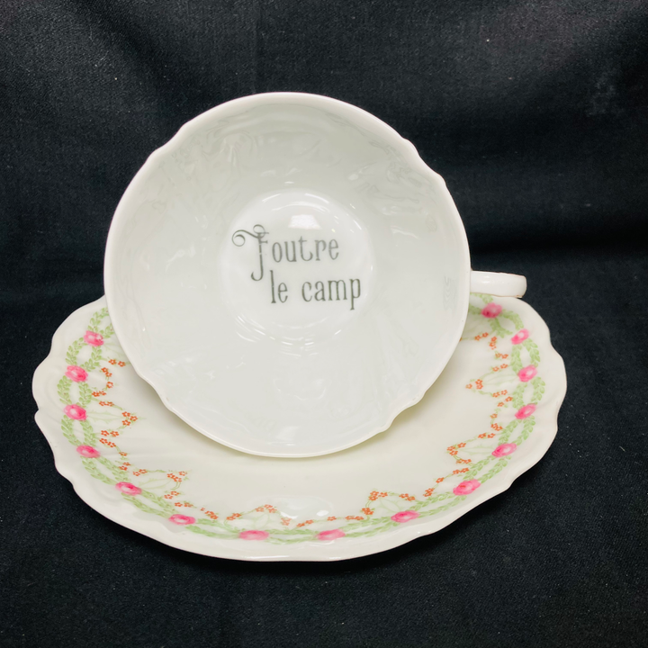 Tasse Jurons, Foutre le camp, Tasse vintage Insulte grossière Durrant and Dove