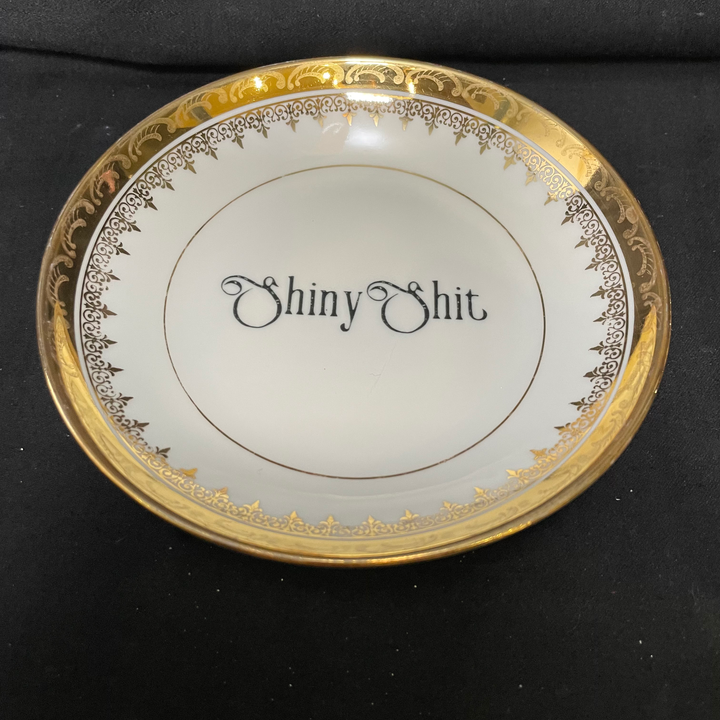 Shiny shit, Trinket Tray,Funny Upcycled Gift,Unique Vintage Jewel tray