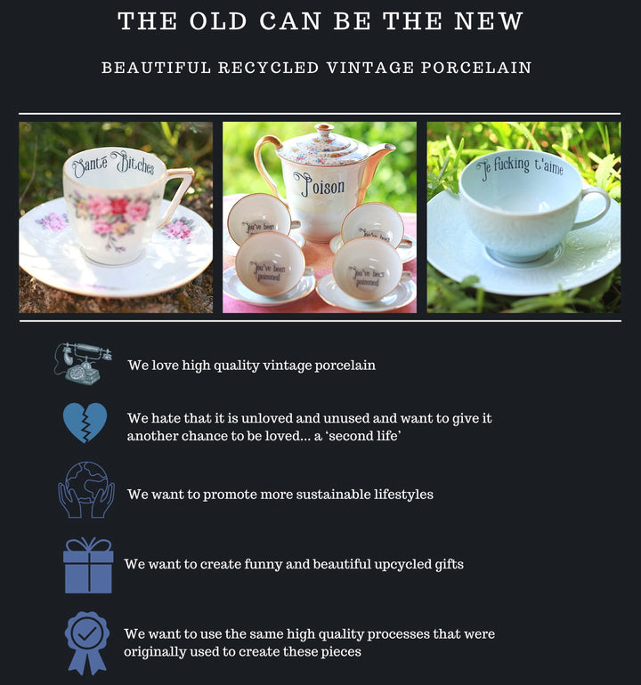 Bougeoir, Viva la vulva, Porcelaine drôle, Porcelaine vintage, Insulte grossière