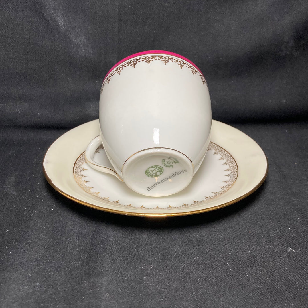 Service à café expresso "Va te faire foutre", Cadeau unique en porcelaine française vintage recyclée