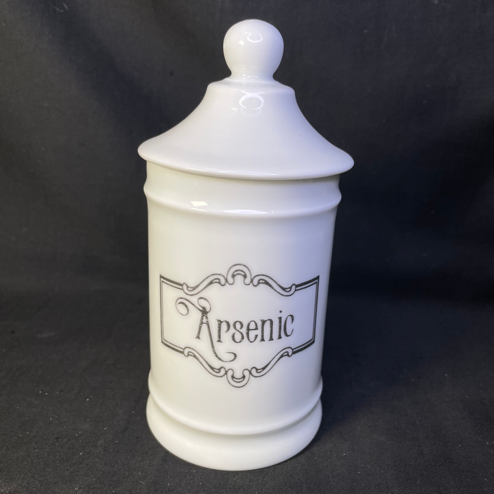 Arsenic, vintage apothecary pharmacy jar, funny upcycled Limoges porcelain gift