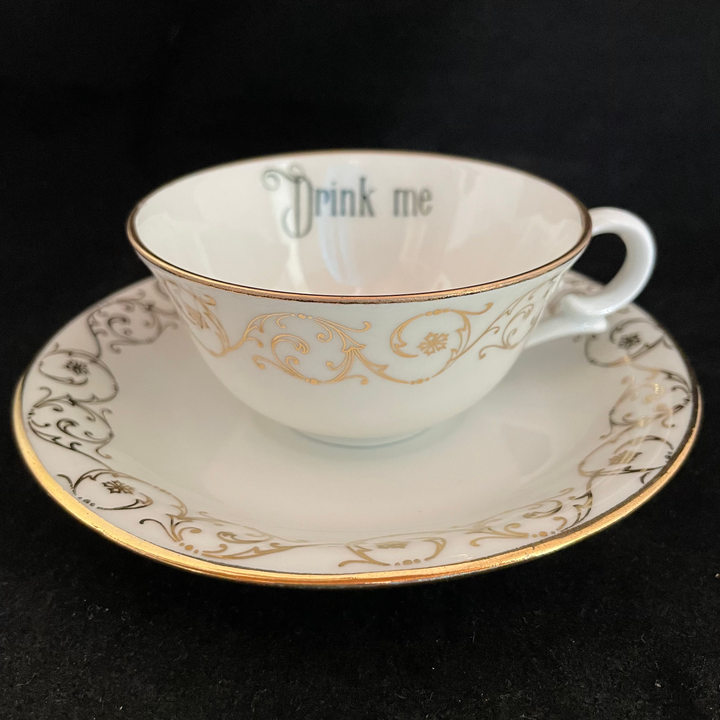 Fucking Twat coffee set, Unique upcycled vintage porcelain, funny rude antiq