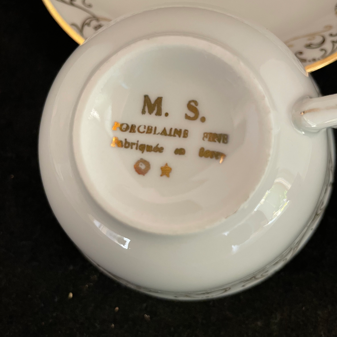 Fucking Twat coffee set, Unique upcycled vintage porcelain, funny rude antiq