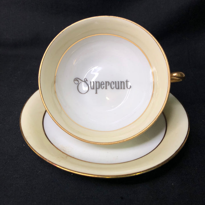 Supercunt, tasse jurons,Upcycled Unique Vintage Espresso Durrant Dove