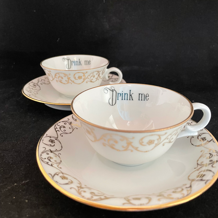 Fucking Twat coffee set, Unique upcycled vintage porcelain, funny rude antiq