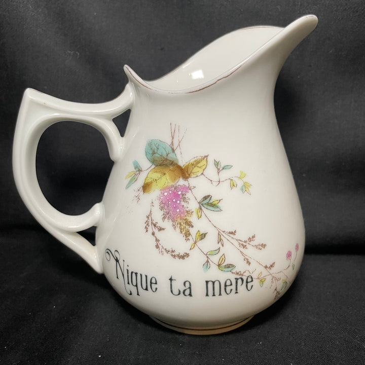 Nique ta mere, funny vintage upcycled porcelain jug Durrant Dove