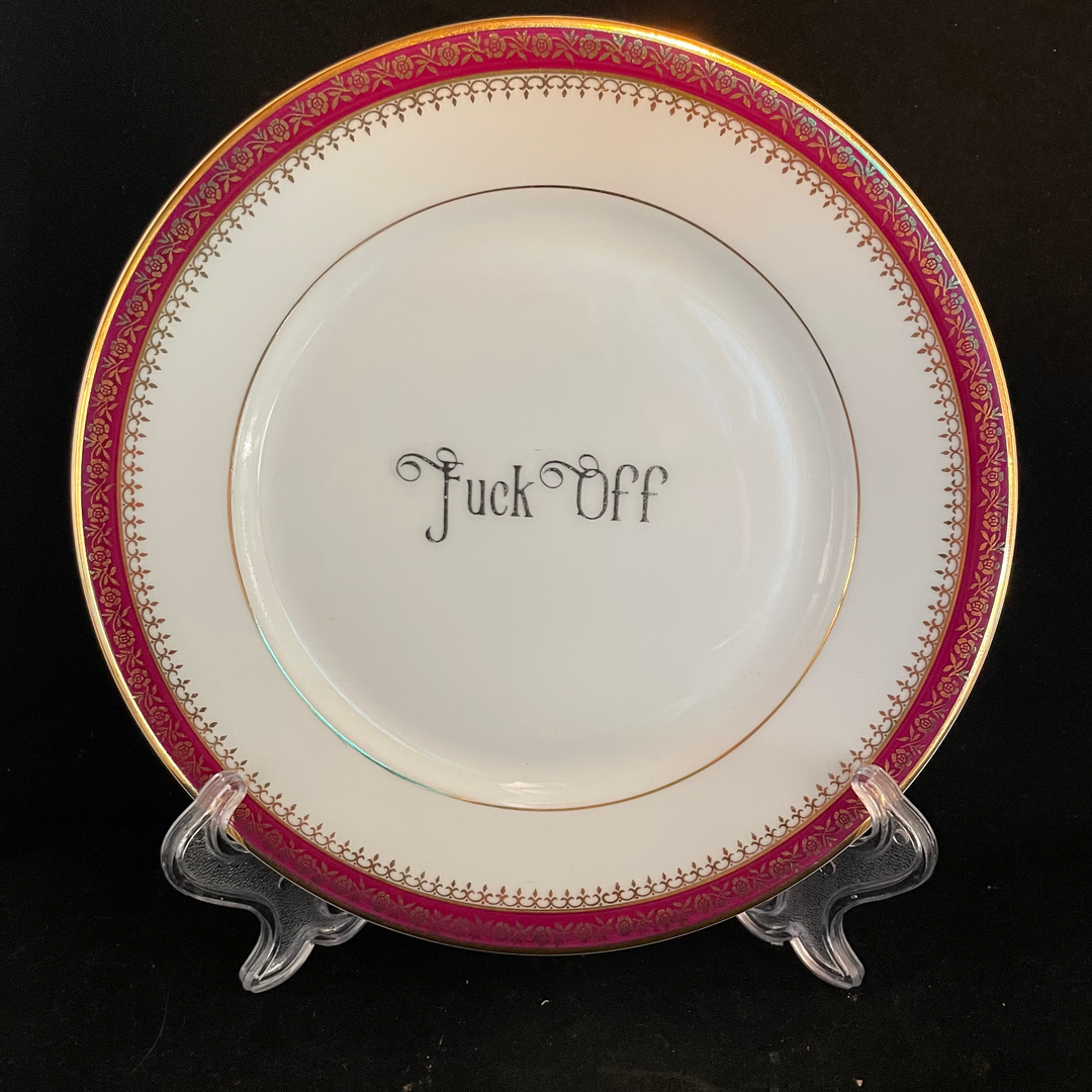 Fuck off set, Beautiful unique upcycled vintage French porcela