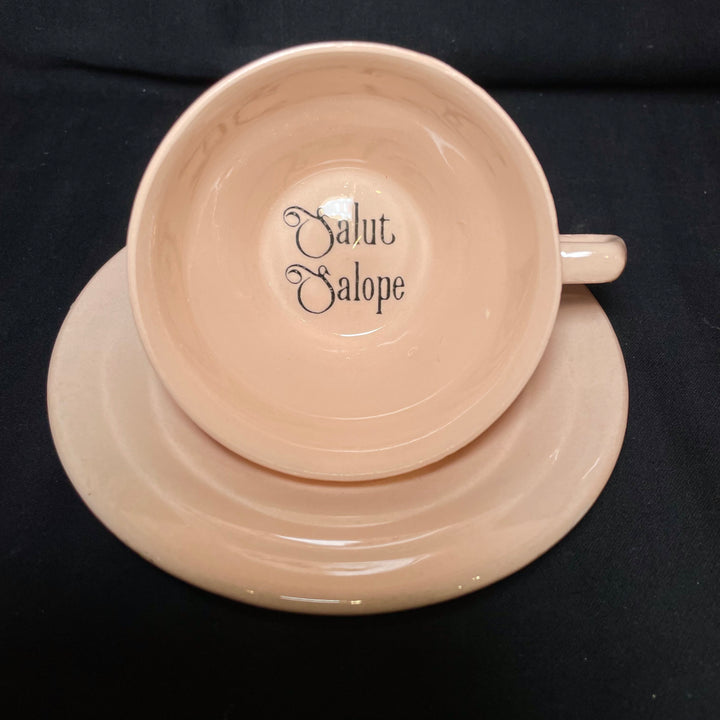 Vulgar teacup, Salut Salope,Vintage Upcycled Porcelain,Insult funny gift