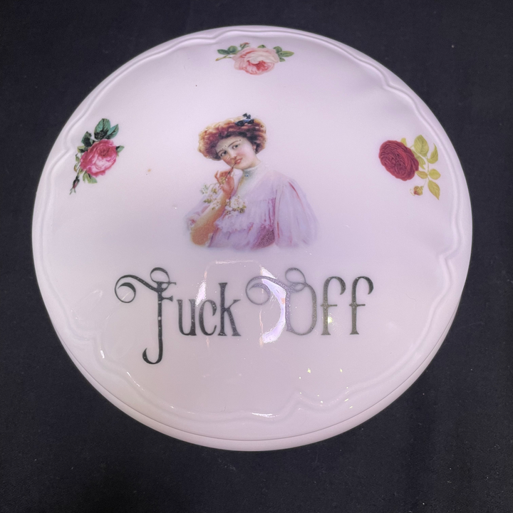 Fuck Off, Unique Funny Upcycled Vintage Drug Stash box apothecary gift