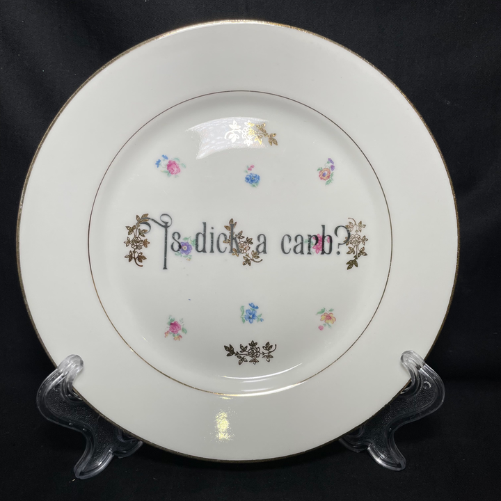 Is dick a carb?, Unique Wall Art,Kitsch,lgbtq,upcycled vintage porcelain