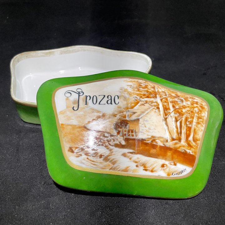 Prozac, Unique Funny Upcycled Vintage Drug Stash box apothecary gift