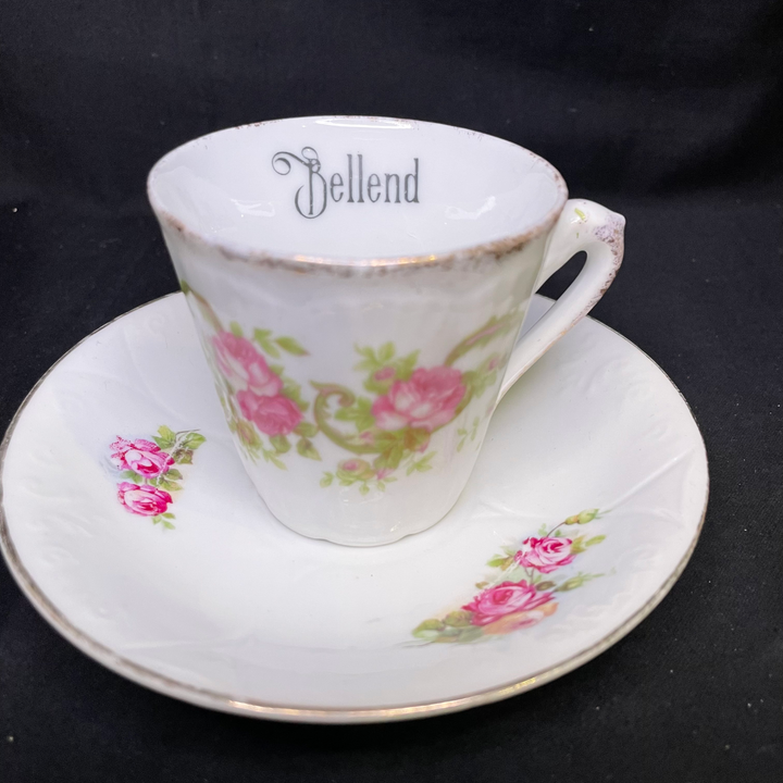 Bellend, funny, vintage upcycled French porcelain cup and saucer gift