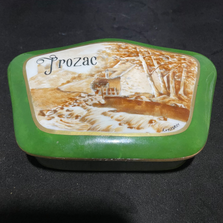 Prozac, Unique Funny Upcycled Vintage Drug Stash box apothecary gift