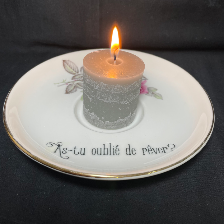Candle Holder, As-tu oublie de rever?, Funny China,Vintage Porcelain,Insult gift