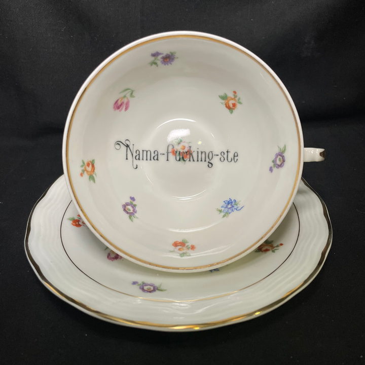 Nama-fucking-ste, funny, vintage upcycled porcelain, unique porcelain gift