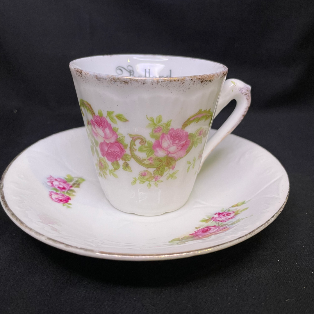 Bellend, funny, vintage upcycled French porcelain cup and saucer gift