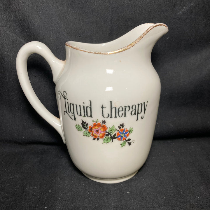 Liquid Therapy, funny vintage upcycled porcelain water cocktail jug