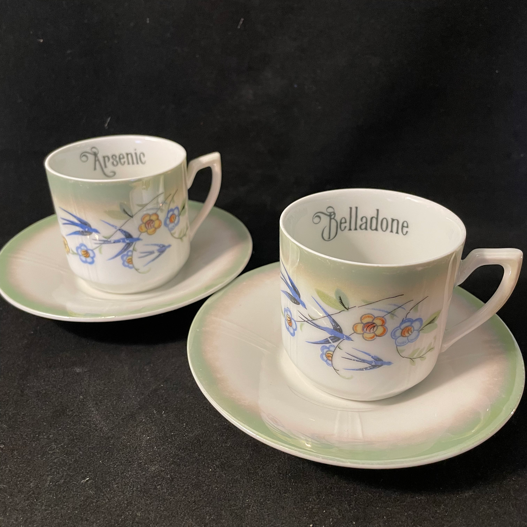 Poison Tea Set,Unique upcycled French vintage porcelain, funny rude gift