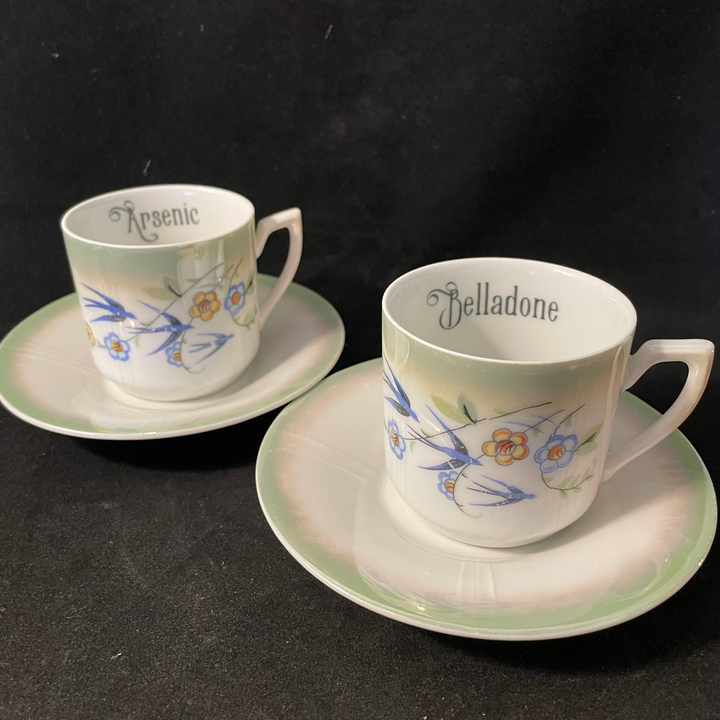 Poison Tea Set,Unique upcycled French vintage porcelain, funny rude gift