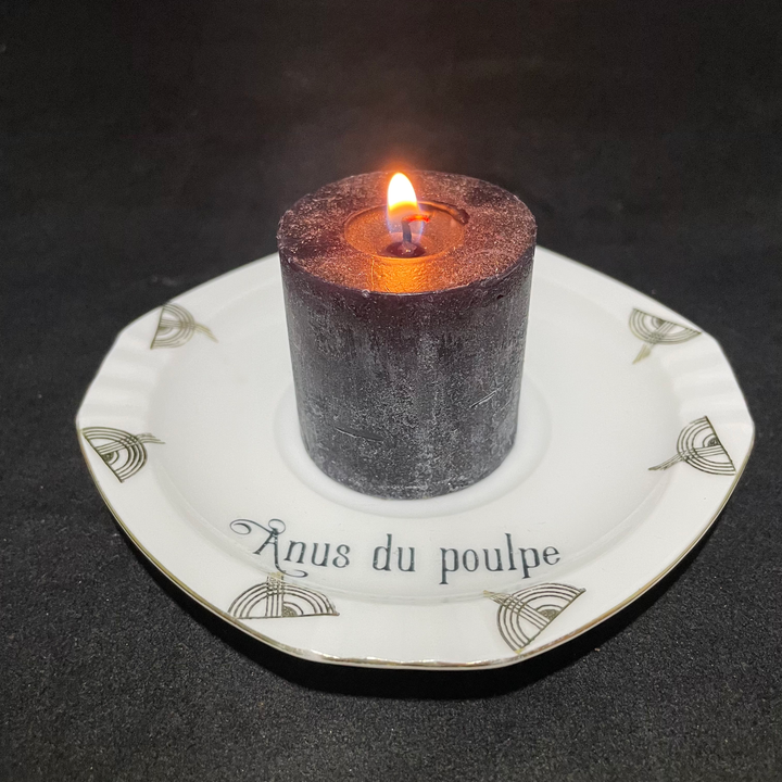 Candle Holder, Anus du poulpe, Funny China,Vintage Porcelain,Insult Rude Funn
